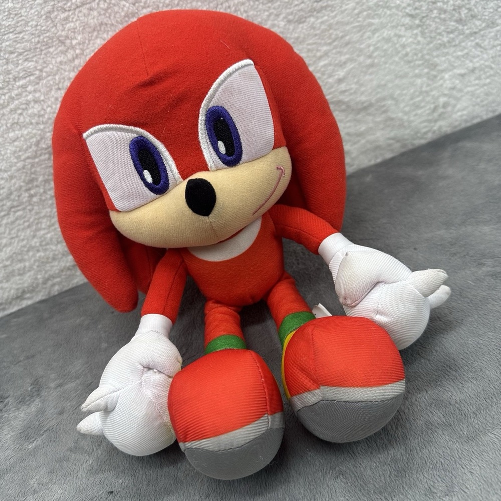Authentic Sonic the Hedgehog KNUCKLES GRIN‎ PLUSH Purple Eyes 12" Plush Toy